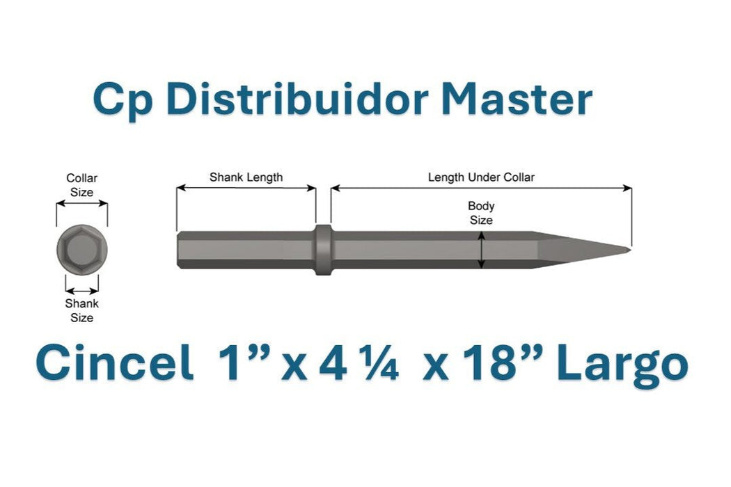 Cincel Neumático de Punta 18" con Vástago 1 x 4 1/4" 22200