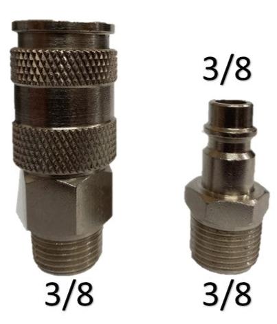 Juego cople rapido rosca macho 3/8 X 3/8 npt y espiga macho de 3/8 X 3/8 npt