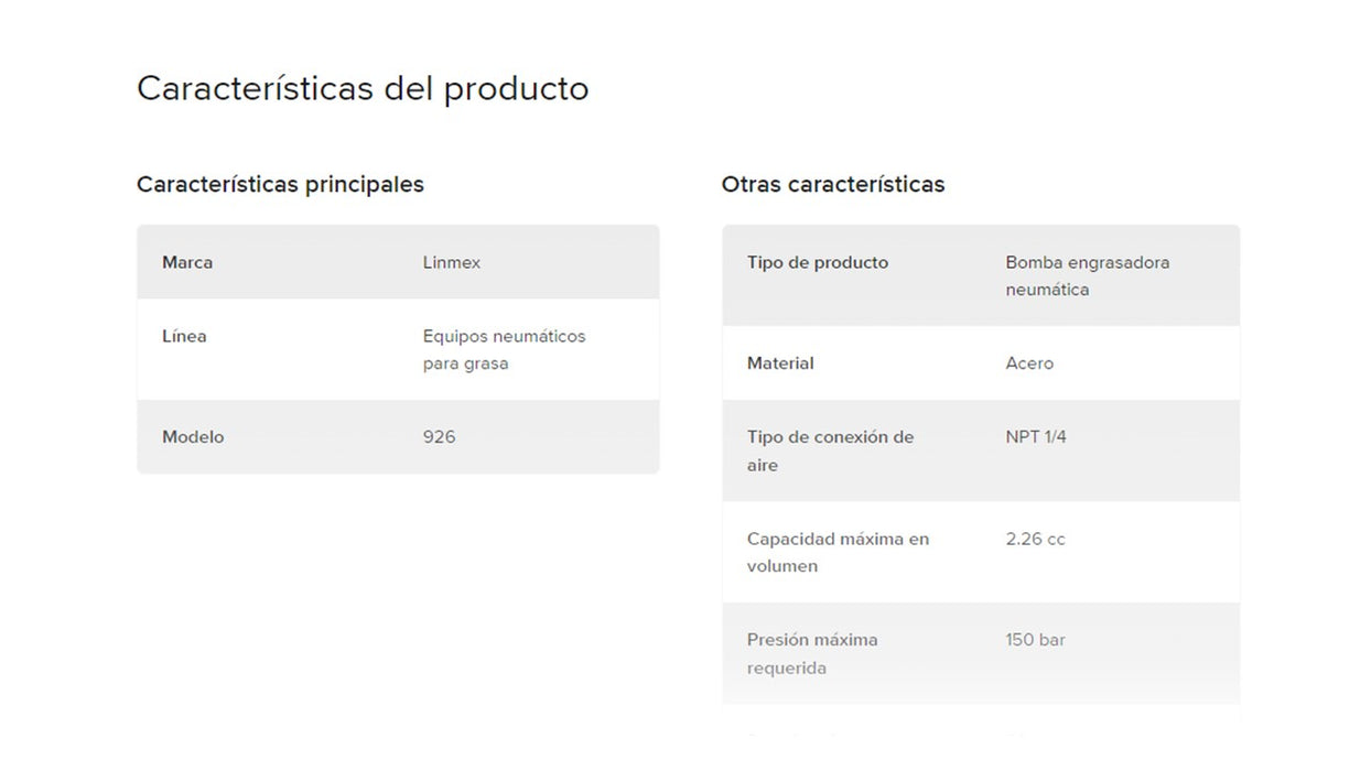 Bomba 926 Neumática De Grasa Adaptable En Tambo De 200 L
