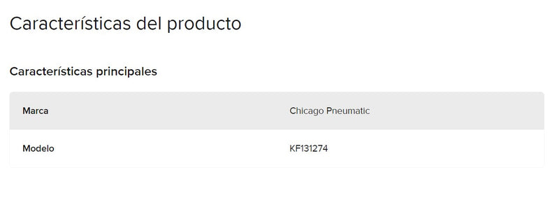Kf131274 Aspas Para Pistola Neumática Cp734H Chicago Pneumatic