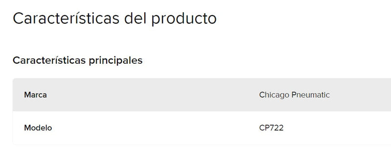 Cp 722 Pistola llave Neumática De Impacto 3/8 tipo mariposa