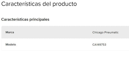 CA 149753 Aspas Refacción  Chicago Pneumatic