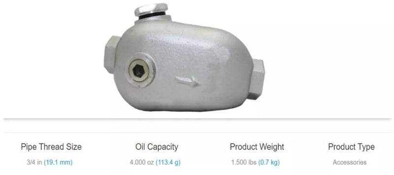 Lubricador De Línea Npt De 3/4  para equipo neumatico de construccion rompedoras y perforadoras