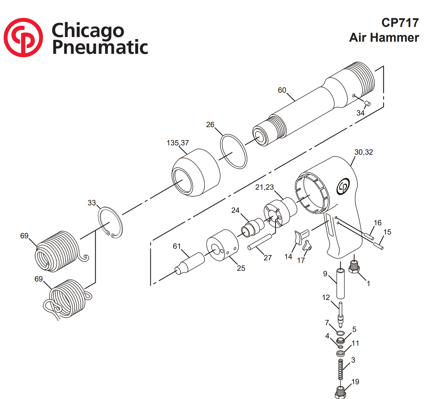 Martillo remachador Cp 717 Chicago Pneumatic