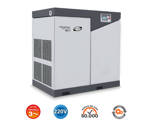 Compresor de Tornillo 50 HP 440V  Estacionario Evans
