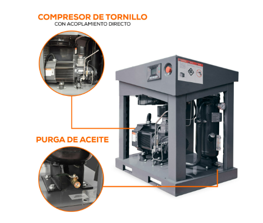 Compresor de Tornillo 50 HP 440V  Estacionario Evans