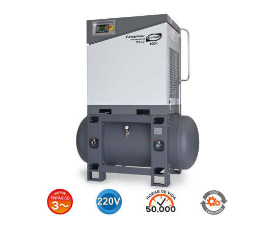 Compresor de Tornillo 7.5 HP 220V - Eficiencia y Rendimiento Continuo para la Industria Evans