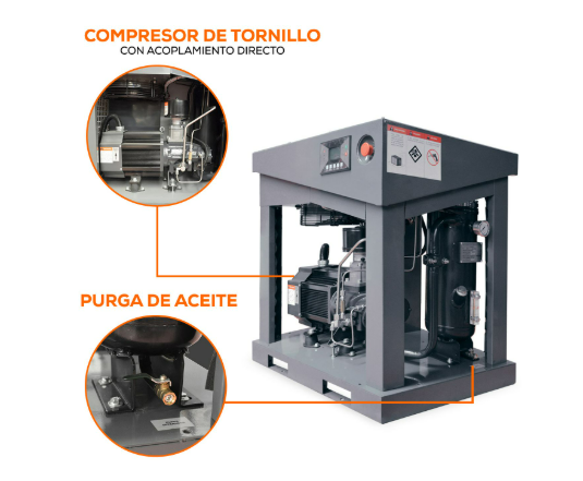 Compresor de Tornillo 7.5 HP 220V - Eficiencia y Rendimiento Continuo para la Industria Evans
