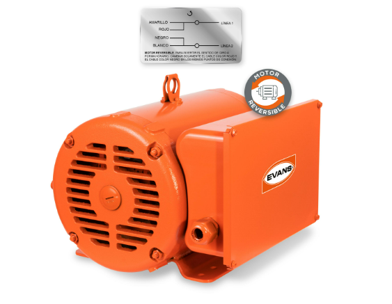 Motor Eléctrico EVANS 10 HP Monofásico Reversible - Potencia y Eficiencia Industrial Evans 110 220 V