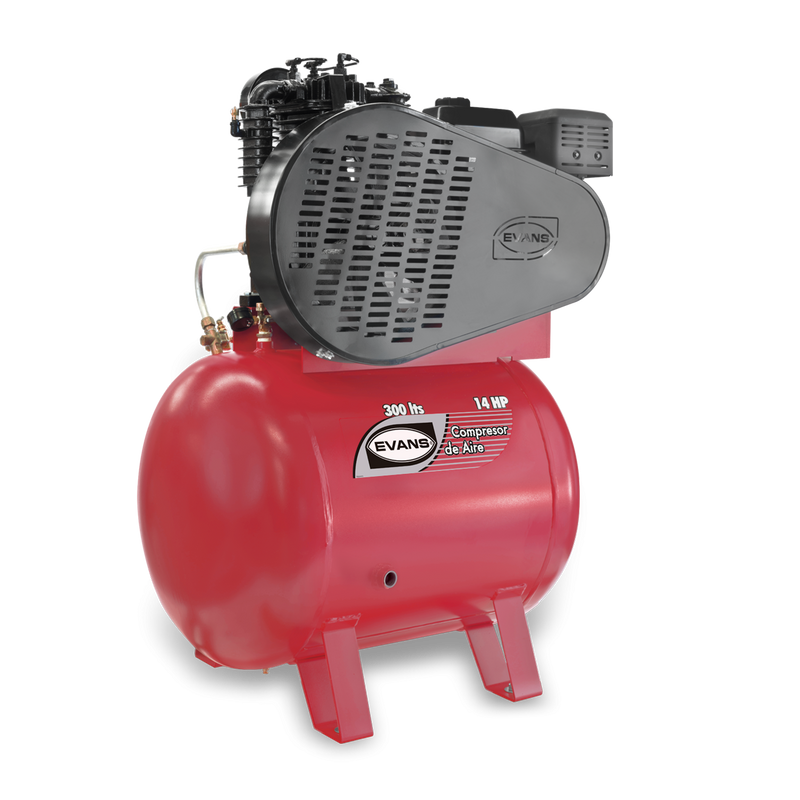 Compresor de Aire 2 Etapas 14HP 300L GASOLINA THUNDER MOTOR 5 HP