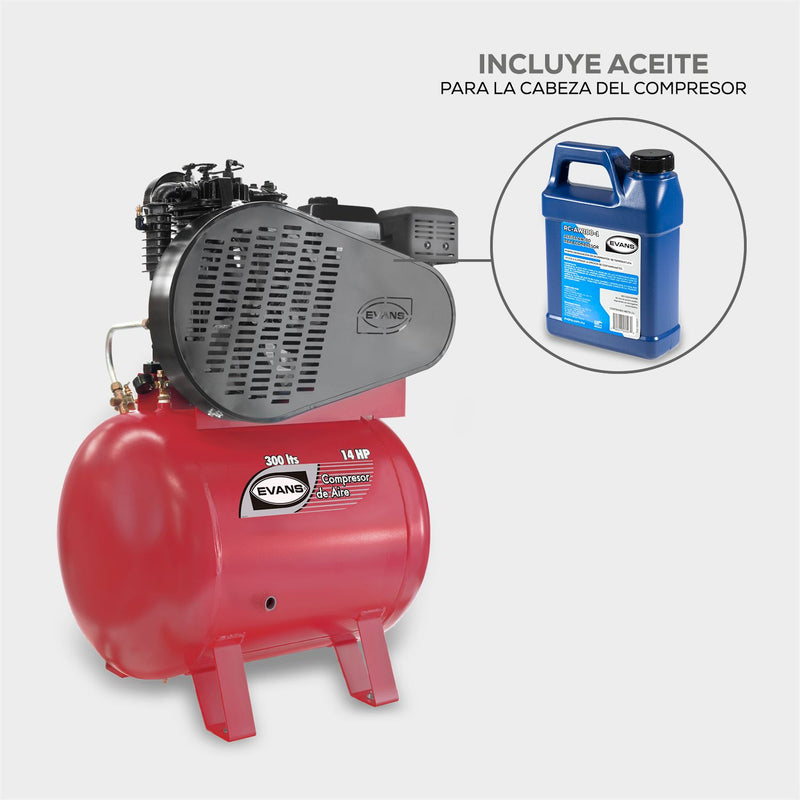 Compresor de Aire 2 Etapas 14HP 300L GASOLINA THUNDER MOTOR 5 HP