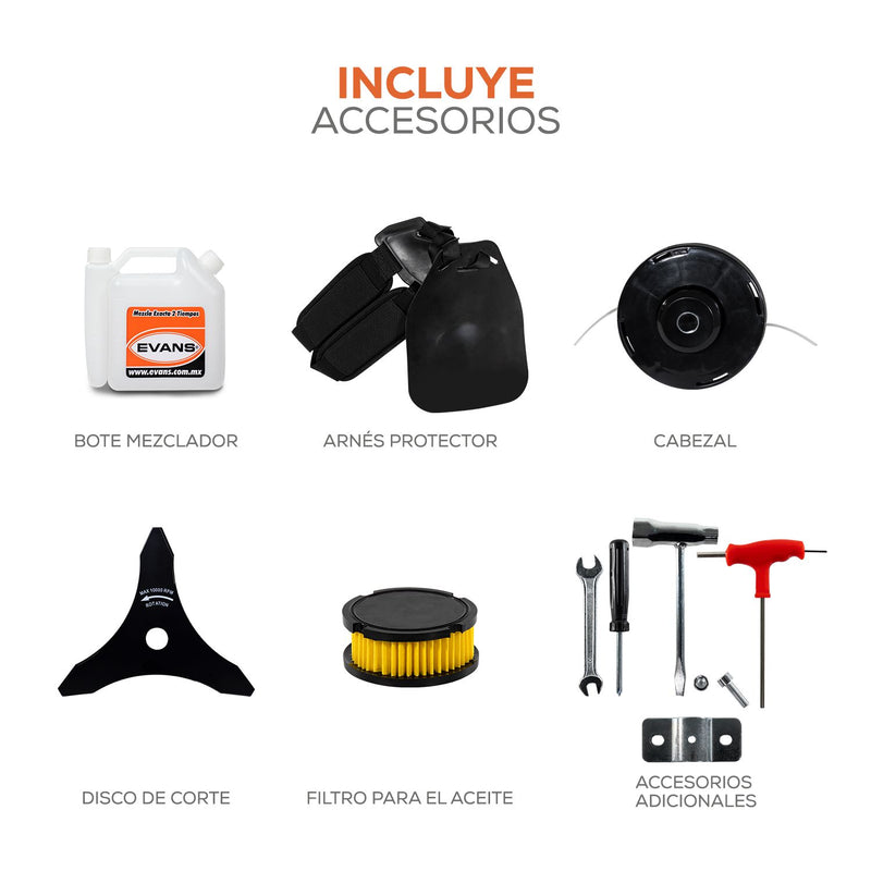 Desmalezadora profesional EVANS  – Potente, Ligera y Perfecta para el Desbroce Profesional desbrozadora gasolina