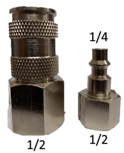 Juego de cople rapido hembra de 1/2 X 1/4 npt y espiga hembra de 1/2 X 1/4 npt