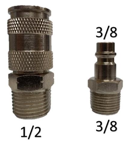 Juego cople rapido macho de 1/2 X 3/8 npt Y espiga de 3/8 X 3/8 npt
