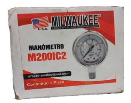 Manometro Milwaukee de 200 psi para compresor