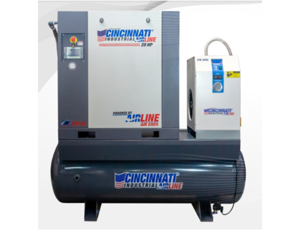 Compresor de tornillo con tanque CSC-20ST CINCINNATI INDUSTRIAL AIRLINE 20 HP 145 PSI