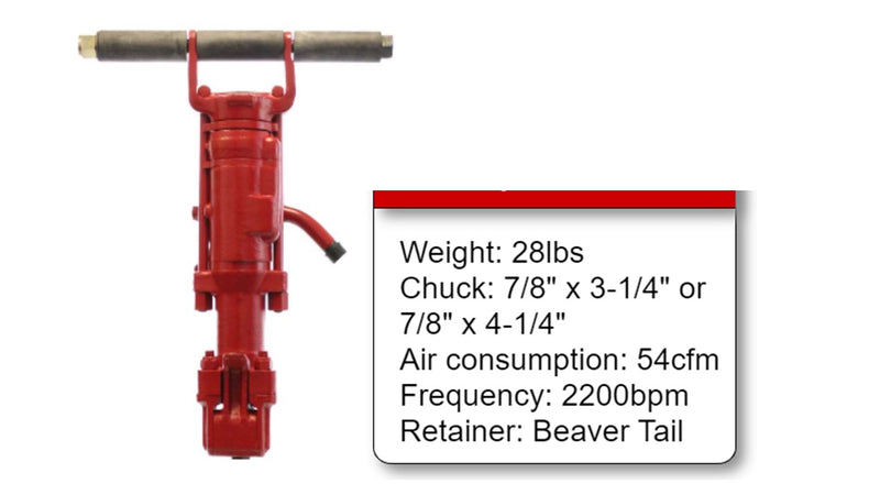 Perforadora Chicago Pneumatic Cp 0022  de 7/8 x 3 1 /4´´- Perforador con adaptable para agua