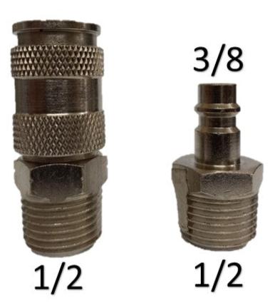 Juego Cople rapido macho de Rosca 1/2 X 3/8 - espiga rosca macho de 1/2 X3/8 npt