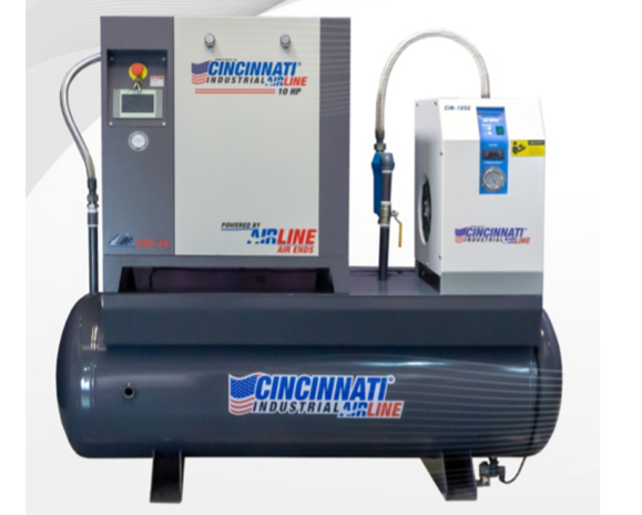 Compresor de tornillo con tanque CSC-10ST CINCINNATI INDUSTRIAL AIRLINE 10HP 145 PSI