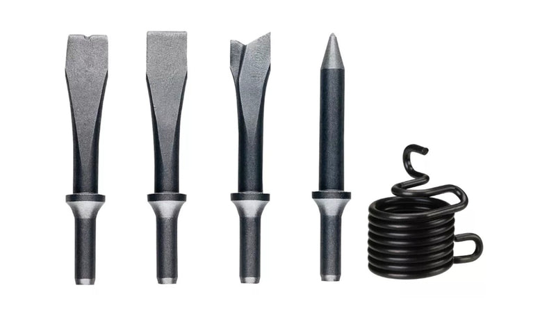 Juego De 4 Cinceles Neumaticos 0.401 y 1  Resorte  Para Martillo Cincelador