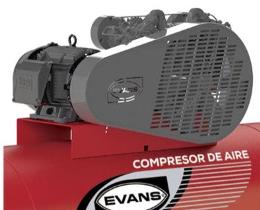 Compresor de Aire 2 Etapas 15HP 1000L EVANS - 175 PSI, Motor Eléctrico y Tanque Horizontal