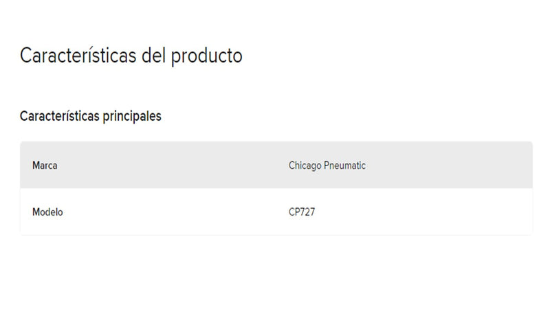 Pistola llave de Impacto Neumática Cuadro De 3/8 Cp 727 Chicago Pneumatic