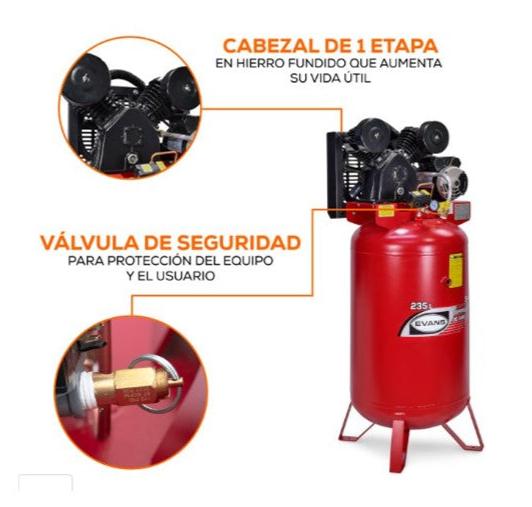 Compresor 1 Etapa 5HP 235L - EVANS