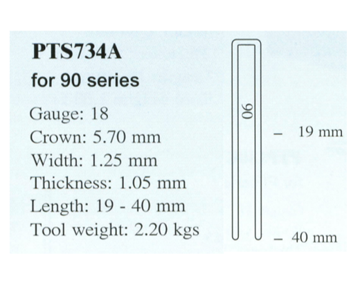 Grapadora de alta resistencia con gatillo de seguridad PTS734A