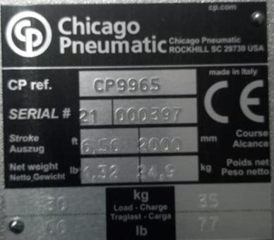 Balancer de 30 a 35 kg. 2.0 mts Chicago Pneumatic CP 9965