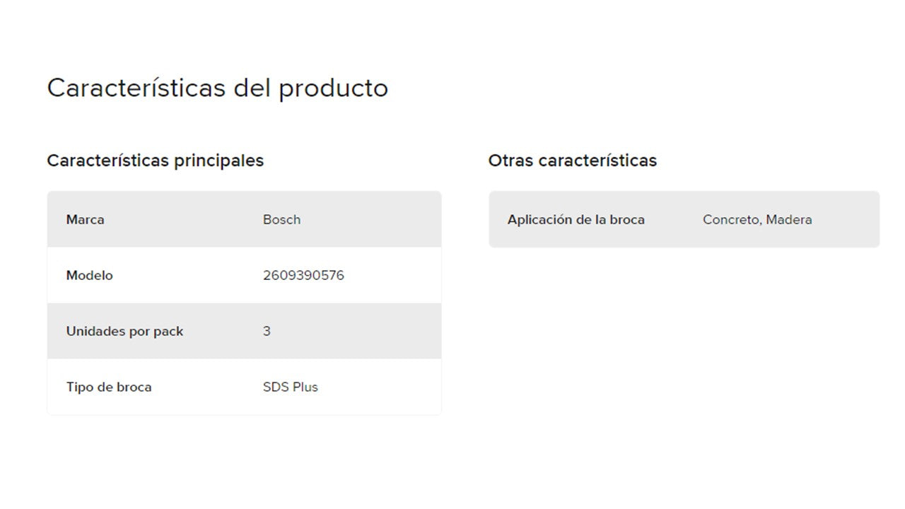 Juego Brocas Bosch Sds Plus 2609390576 /2609390394 /2608690101