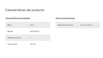 Juego Brocas Bosch Sds Plus 2609390576 /2609390394 /2608690101