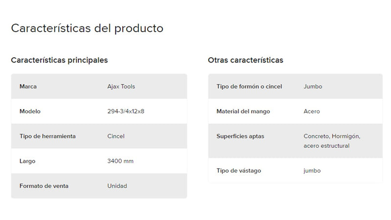 Botador Jumbo  Punzón Para Tubo 294 - 3/4x12x8