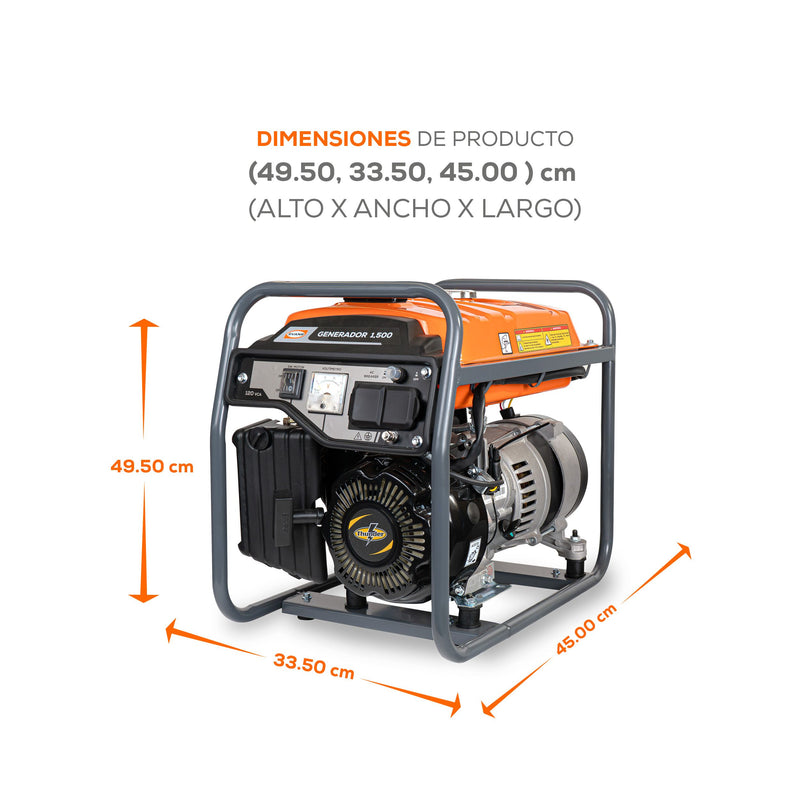 Generador Monofásico 1,500 W con Motor a Gasolina Thunder 4 HP | EVANS