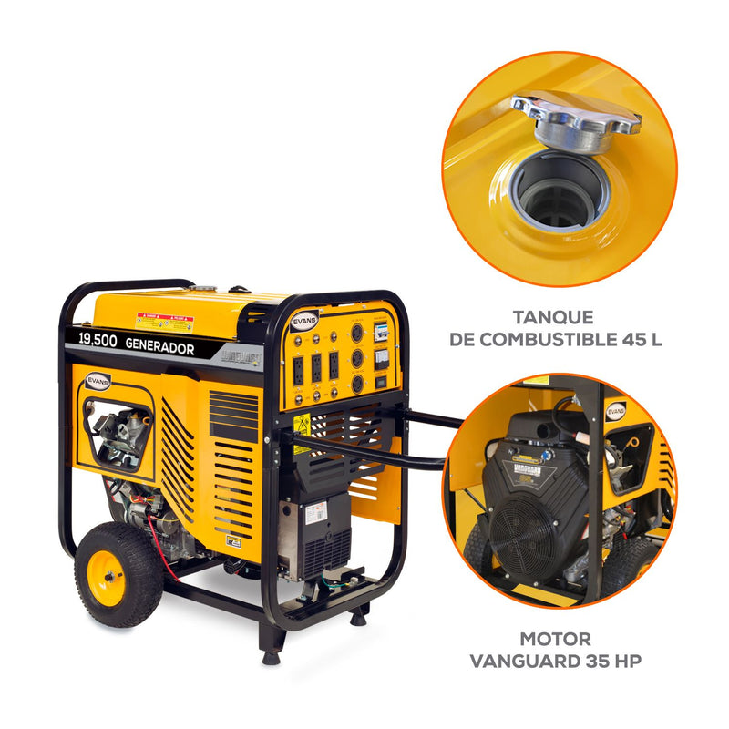 Generador Monofásico EVANS 19,500 W - Potencia y Rendimiento Excepcional Monofasico