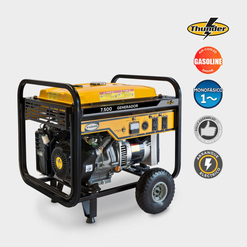 Generador Monofásico EVANS 7,500W - Potencia y Versatilidad para Todo Tipo de Trabajo