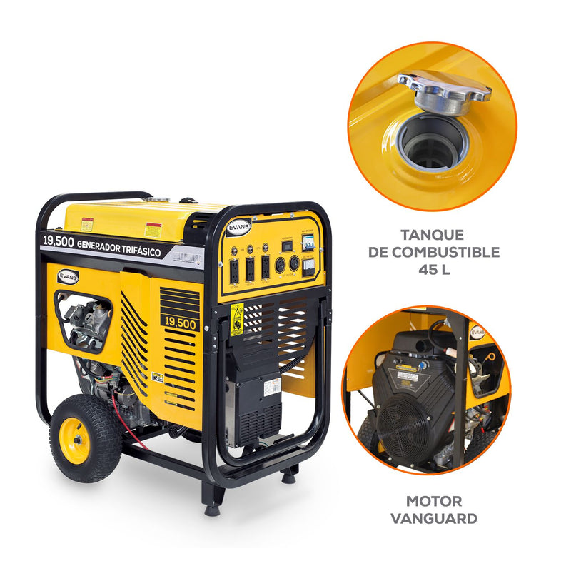 Generador Trifásico 19.5 kVA con Motor Briggs & amp  Stratton de 35 HP