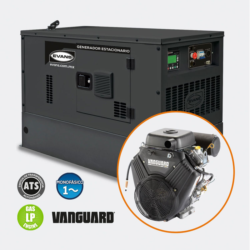 Generador Monofásico EVANS 12kW Respaldo Energético Confiable para Industria y Hogar