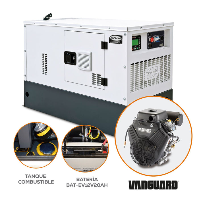 Generador Monofásico EVANS 16.6kW Máximos – Respaldo Energético Confiable para Negocios e Industrias