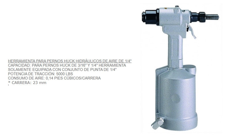 PT 183 E Remachadora Neumatica 1/4 - 90psi Industrial - Para Remache de Acero Magnagrip