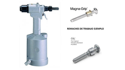 PT 183 E Remachadora Neumatica 1/4 - 90psi Industrial - Para Remache de Acero Magnagrip