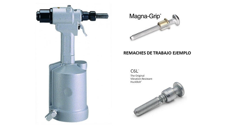 PT 183 E Remachadora Neumatica 1/4 - 90psi Industrial - Para Remache de Acero Magnagrip
