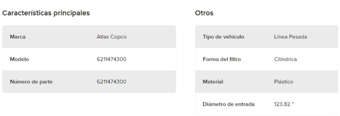 Filtro De Aire para compresor Diesel  6211474300