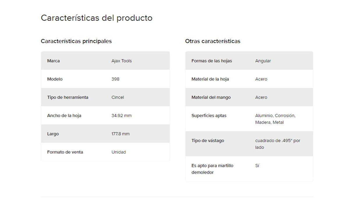 Cincel Cleco Angular Hoja De 1 3 / 8 Pulgada 398